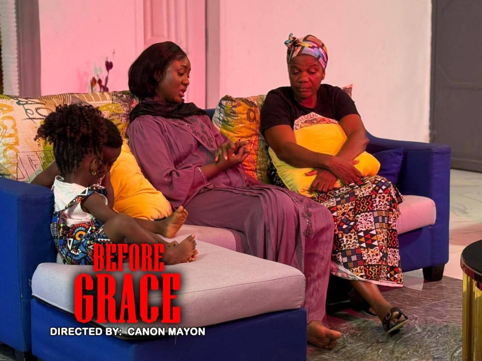 Family emotional discussion scene from Before Grace Liberian movie ahead of June 2026 premiere