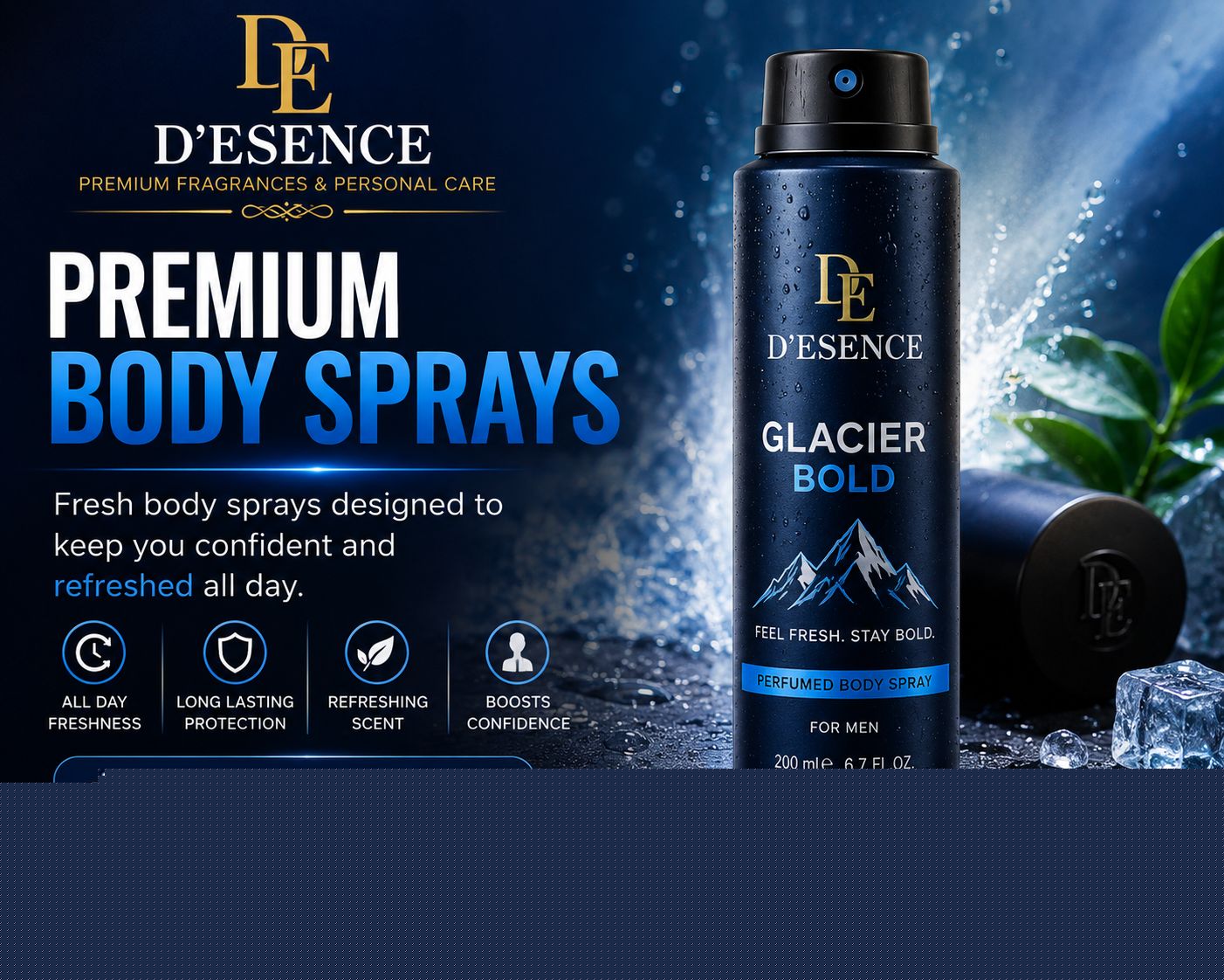 D’ESENCE premium body sprays featuring refreshing long lasting fragrance products in Liberia