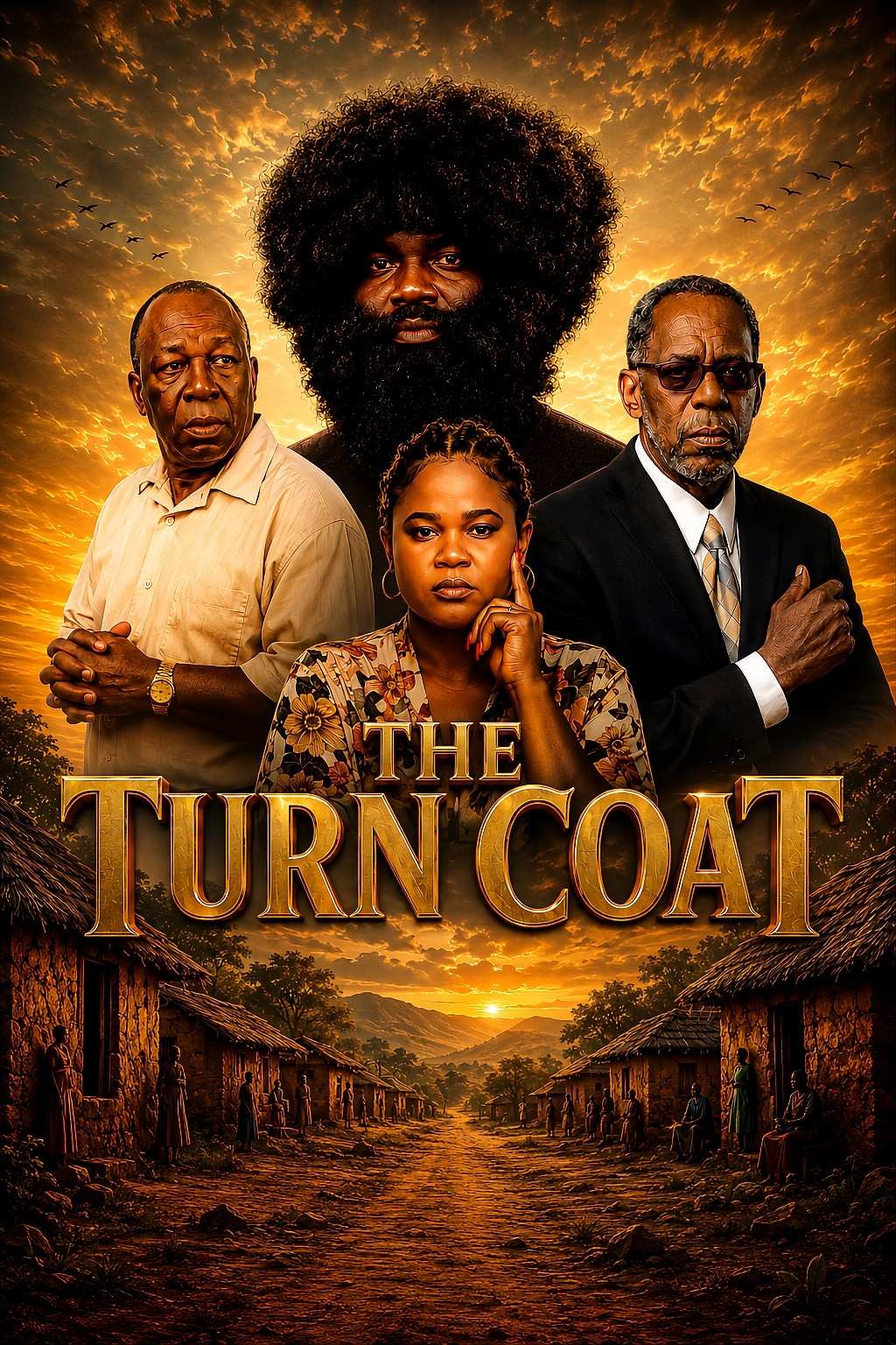 Official movie poster for The Turncoat, an award-winning Liberian film directed by Nicolas Po