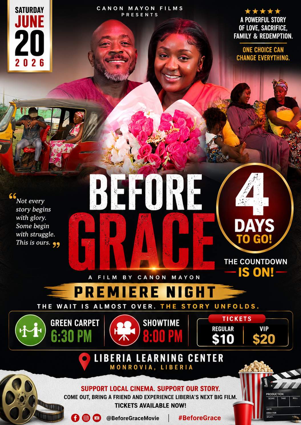 Before Grace movie premiere in Liberia scheduled for June 20 2026