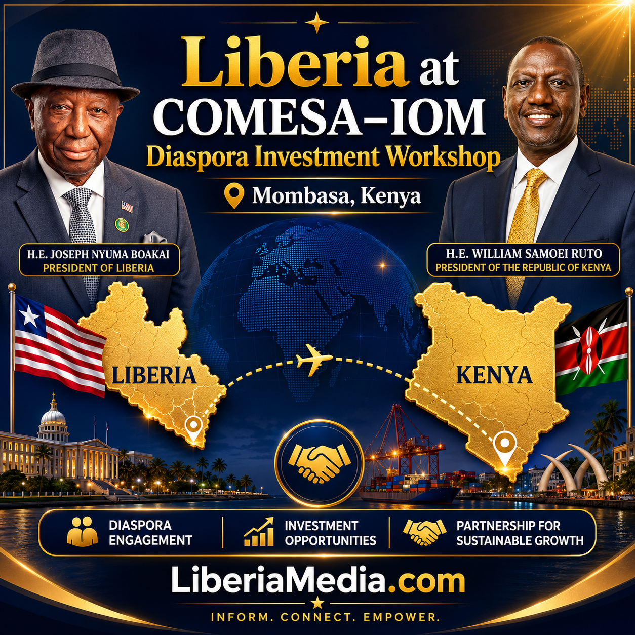 Alt text: Liberia at COMESA-IOM Diaspora Investment Workshop in Mombasa Kenya