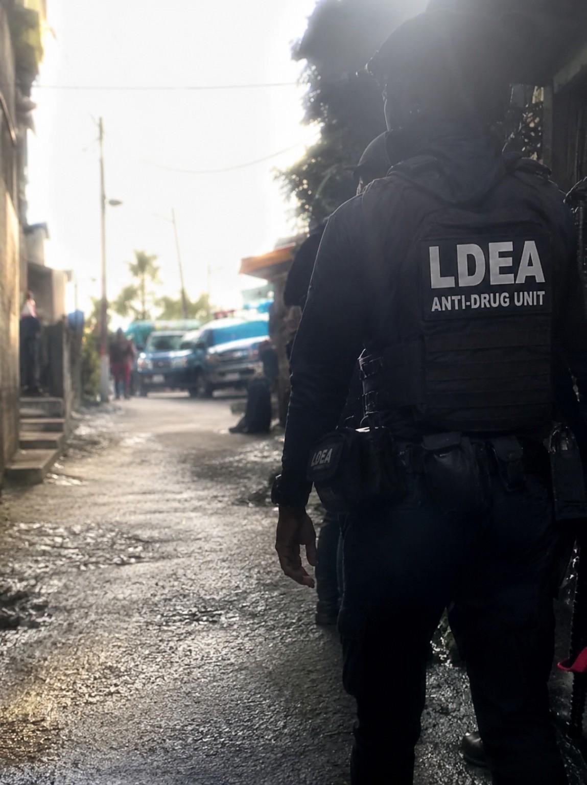LDEA anti-drug officers conducting operation in Monrovia Liberia