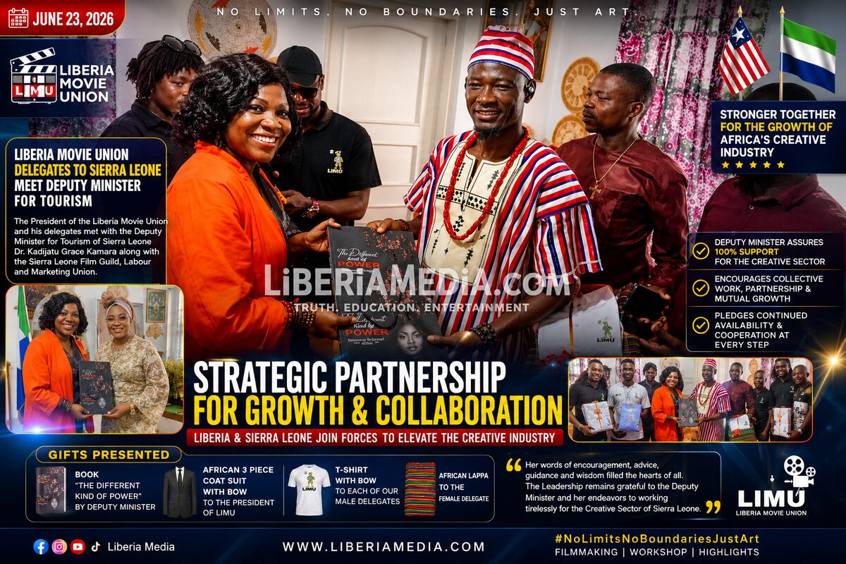 Liberia Movie Union delegates meet Sierra Leone Deputy Minister of Tourism Dr. Kadijatu Grace Kamara